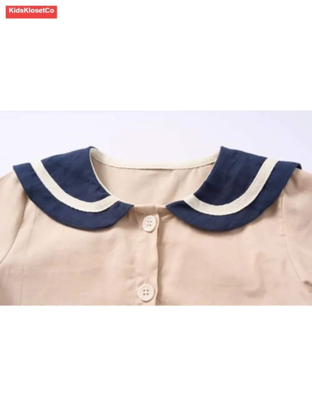 100% Cotton Girls Sailor Collar Short Sleeve Tee and Shorts Set 2-8 Years